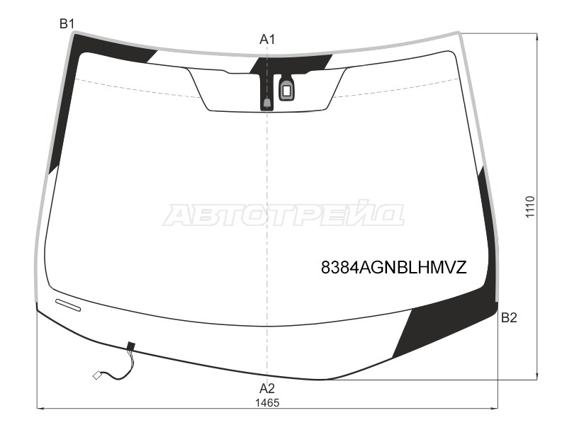 Стекло лобовое (Обогрев щеток/ Датчик дождя/ Молдинг) Lexus RX 08-15 - LEXUS RX 3 0 (2008-2012), Джип/suv 5 дв.