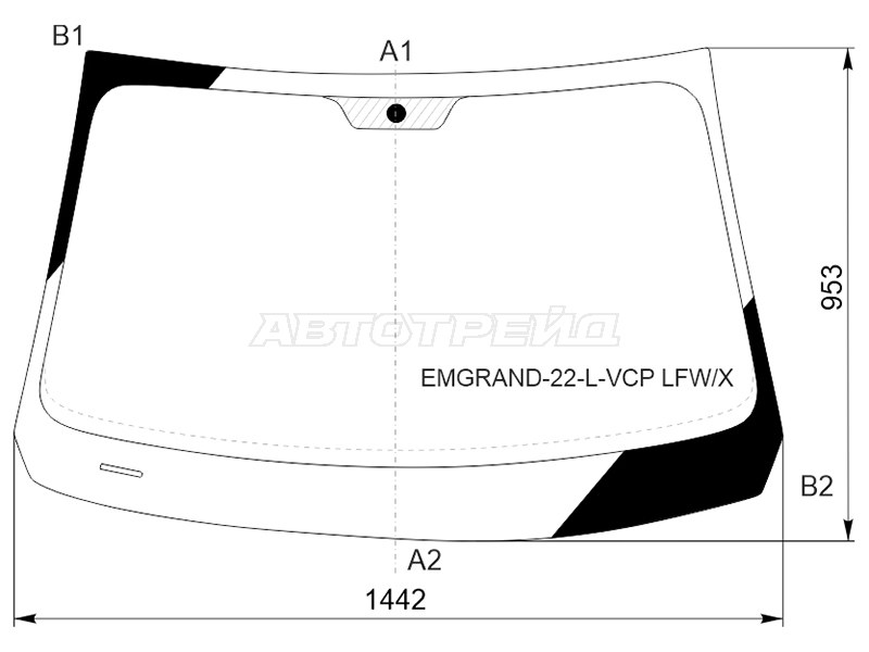 Стекло лобовое (4D SED) Geely Emgrand 21- / Livan S6 Pro 23 - GEELY Emgrand 4 0 (2021-), Седан
