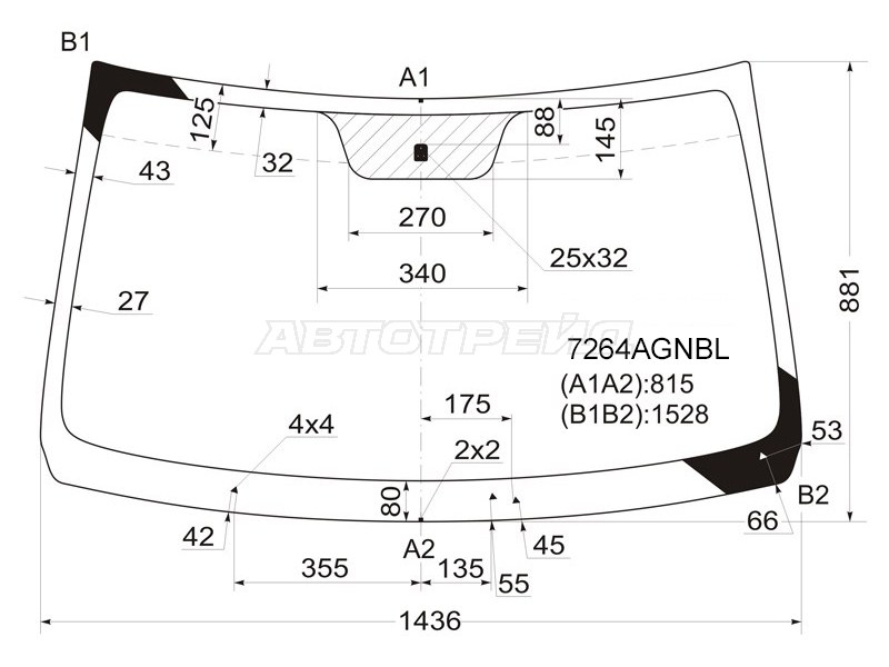 Стекло лобовое Renault Logan 04-16 / Dacia Logan 04-08 - LADA Largus 1 0 (2012-2021), Универсал